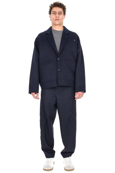 Kenzo Modern Urban Coat For Men - Fw25 Collection In Blue