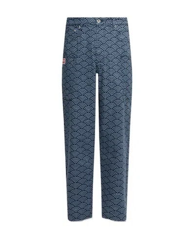 KENZO KENZO ALL-OVER PATTERNED WIDE-LEG JEANS