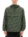 Kenzo Initials Hooded Jacket Drawstring Hem In Brown