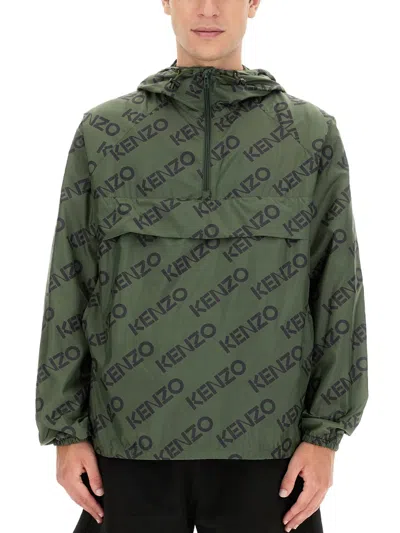 Kenzo Monogram Jacket In Green