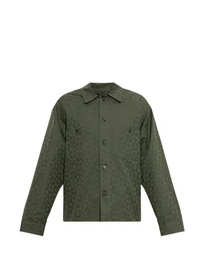 Kenzo Monogram Jacquard Shirt In Green