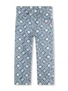 Kenzo Monogram-pattern Jeans In Blue