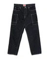 Kenzo Geometric-pattern Jeans In Black