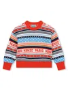 Kenzo Multi-stripe Crew Neck Jumper In Red