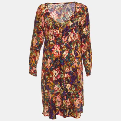 Pre-owned Kenzo Multicolor Abstract Print Crepe Short Dress M