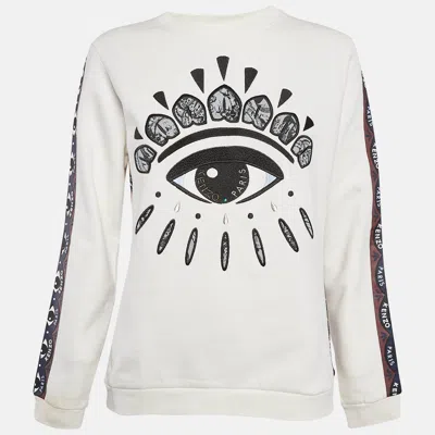Pre-owned Kenzo Multicolor Eye Logo Embroidered Cotton Knit Sweatshirt L