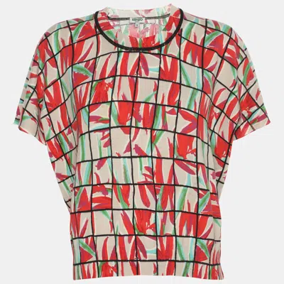Pre-owned Kenzo Multicolor Printed Jersey Top S