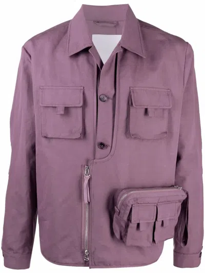 Kenzo Multiple-pocket Long-sleeve Jacket In Lilac