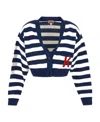 Kenzo Nautical Stripes Cropped Cardigan In Multi