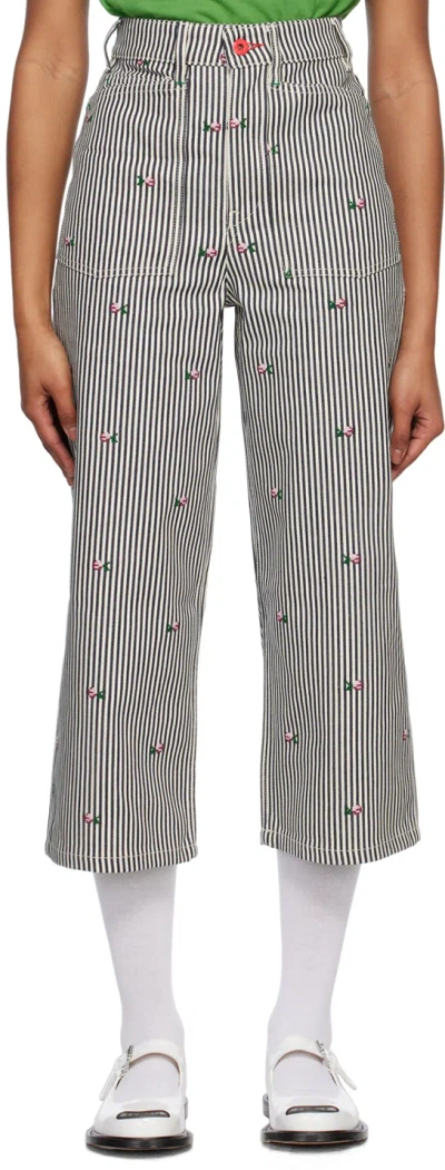 Kenzo Navy & White  Paris Sumire Jeans In Dm - Rinse Blue Deni