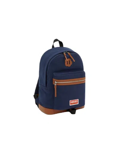 Kenzo Navy Backpack For Men | Ss24 Collection In Blue