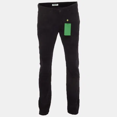 Pre-owned Kenzo Navy Blue Corduroy Slim Fit Trousers M