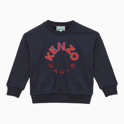 Kenzo Kids' Navy Blue Cotton Sweatshirt With Logo