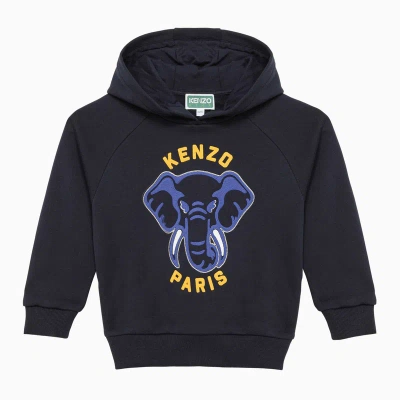 Kenzo Kids' Navy Blue Cotton Sweatshirt With Logo Print