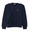 Kenzo Navy Blue Logo Sweatshirt In Blue