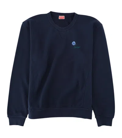 KENZO NAVY BLUE LOGO SWEATSHIRT