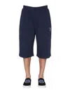 Kenzo Navy Blue Solid Shorts In Navy Blue