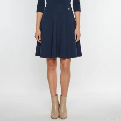 Pre-owned Kenzo Navy Blue Textured Wool Flared Mini Skirt M