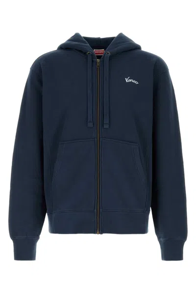 Kenzo Navy Cotton Sweatshirt For Men In Blue