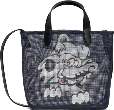 Kenzo Navy  Paris ' Play' Small Tote In Navy Blue