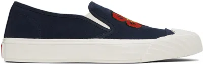 Kenzo Navy  Paris School Sneakers In 77 - Midnight Blue
