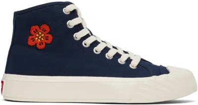 Kenzo Navy  Paris School Sneakers In 77 - Midnight Blue