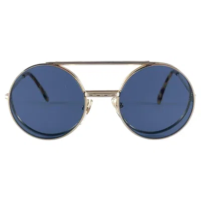 Pre-owned Kenzo New Rare Vintage  47/29 Hinged Silver & Gold Sunglasses 1980's Japan In Purple