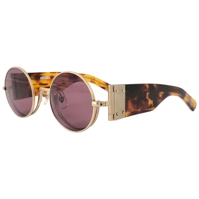 Pre-owned Kenzo New Rare Vintage  Hinged Tortoise Foldable Silver Sunglasses 1980's In Brown