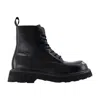 Kenzo New  Smile Lace Up Boots In Black