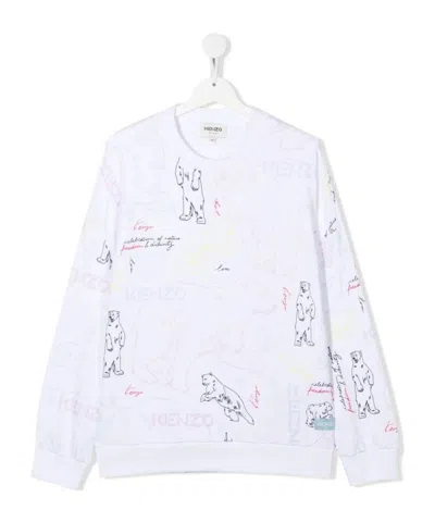 Kenzo Nova Logo-print Sweatshirt In White