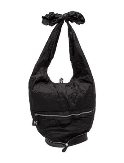 Pre-owned Kenzo Nylon Bucket Bag In Black