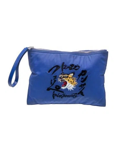 Pre-owned Kenzo Nylon Clutch In Blue