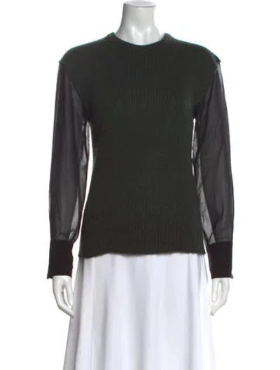 Pre-owned Kenzo Nylon Crew Neck Sweater In Green