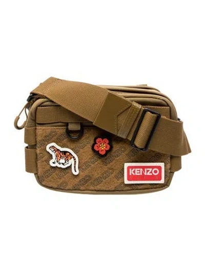 Pre-owned Kenzo Nylon Crossbody Bag W/ Tags In Neutrals