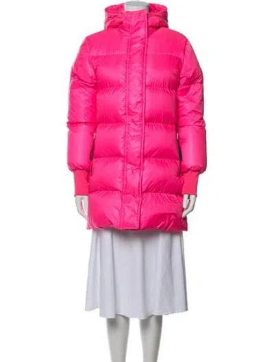Pre-owned Kenzo Nylon Down Coat W/ Tags In Pink