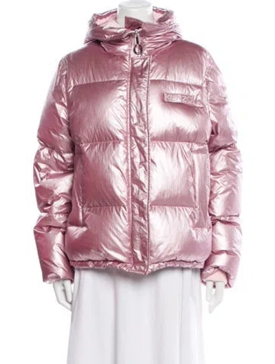 Pre-owned Kenzo Nylon Down Jacket In Pink