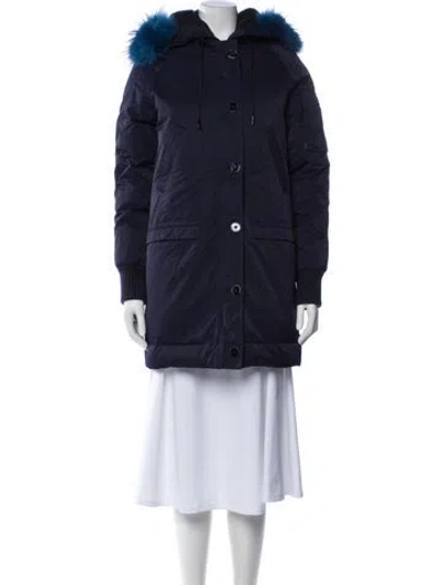 Pre-owned Kenzo Nylon Parka In Blue