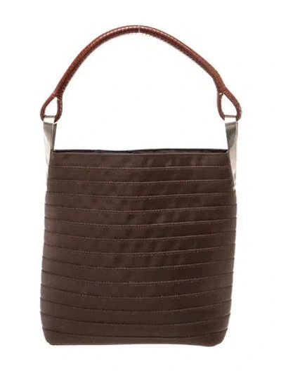 Pre-owned Kenzo Nylon Top Handle Bag In Brown