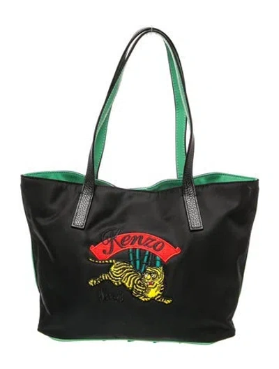 Pre-owned Kenzo Nylon Tote In Black