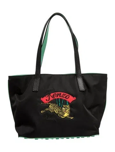 Pre-owned Kenzo Nylon Tote In Black