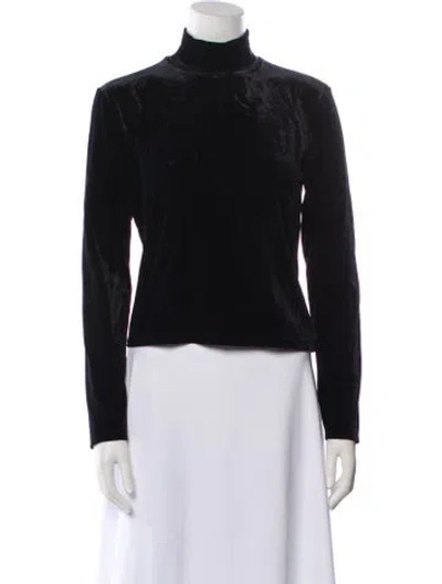 Pre-owned Kenzo Nylon Turtleneck Top In Black