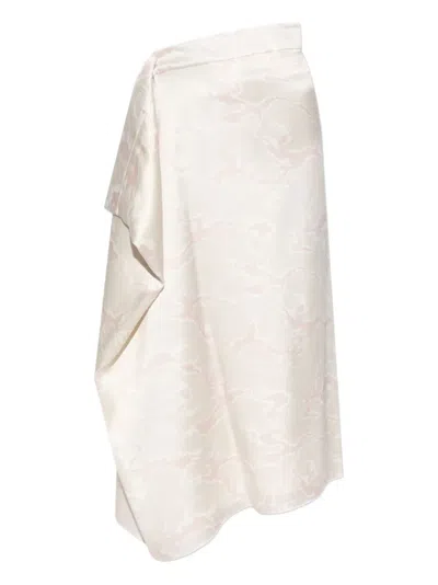 Kenzo Ocean Camo Asymmetrical Satin Skirt