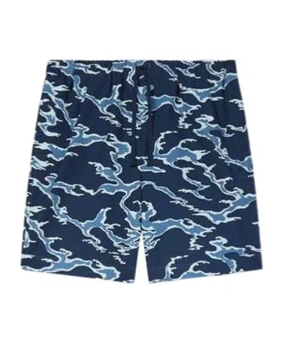 Kenzo ' Ocean Camo' Elasticated Short In Cotton In Blue
