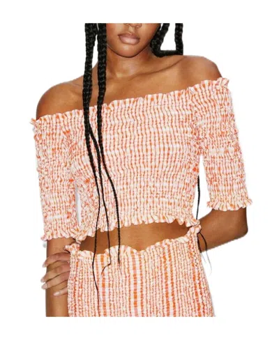 KENZO KENZO OFF-SHOULDER SMOCKED CROP TOP