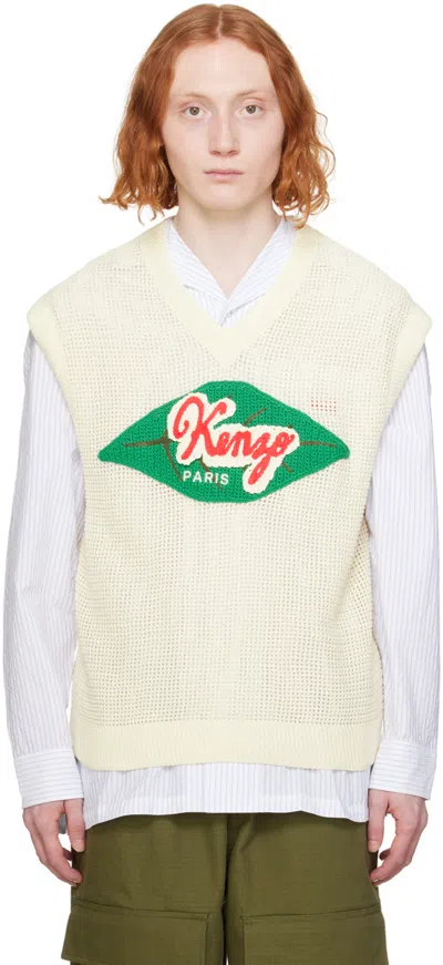 KENZO OFF-WHITE KENZO PARIS FRUIT STICKERS VEST