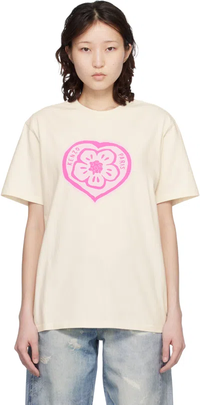 Kenzo Boke Heart Loose Fit Graphic T Shirt In Neutral