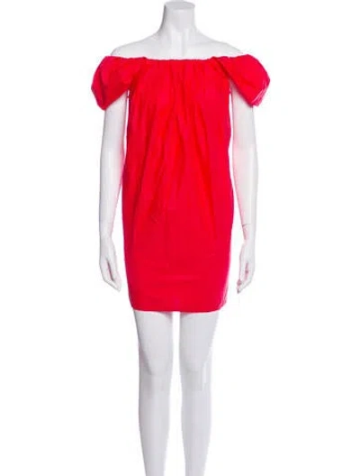 Pre-owned Kenzo Off-the-shoulder Mini Dress In Red