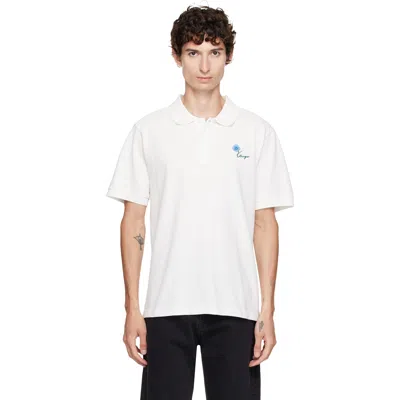 Kenzo Off-white  Paris ' Tulip' Embroidered Polo
