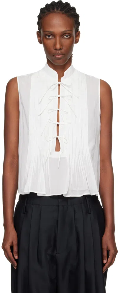 Kenzo Off-white  Paris Light Sleeveless Blouse