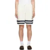 Kenzo Mesh Cotton Shorts Contrast Stripe Hem